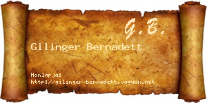 Gilinger Bernadett névjegykártya